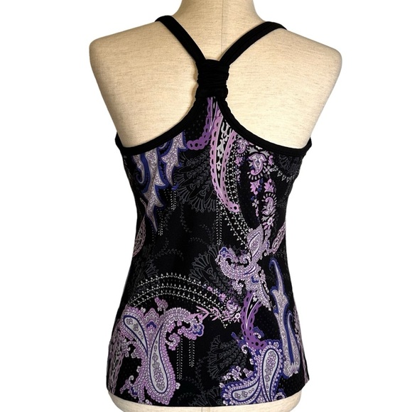 Athleta Purple Pavita Paisley Knot Racerback Tank Top #222002 Size Medium - Picture 4 of 8